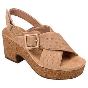 "As Is" Clarks Collection Nerisa West Slingback Wedge Sandals