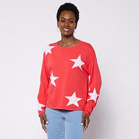 "As Is" Colleen Lopez Americana Flag or Star Motif Sweater