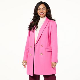 "As Is" Colleen Lopez Double Breasted Ponte Knit Blazer