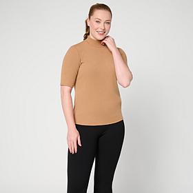 "As Is" Colleen Lopez Elbow Sleeve Mock Neck Sweater