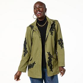 "As Is" Colleen Lopez Embroidered Anorak Jacket