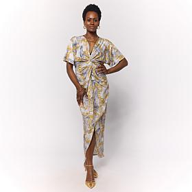 "As Is" Colleen Lopez Front Drape Pullover Dress