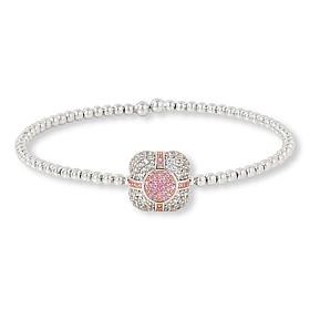 "As Is" Colleen Lopez Gemstone & White Zircon Pavé Bangle Bracelet
