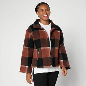 "As Is" Colleen Lopez Plaid Fleece Barn Jacket