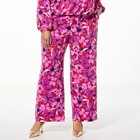 "As Is" Colleen Lopez Printed Pull-On Wide Leg Pant