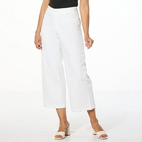 "As Is" Colleen Lopez Stretch Denim Wide Leg Cropped Pant