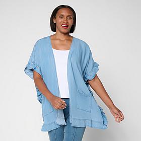 "As Is" Colleen Lopez Tencel Ruffle Cardigan