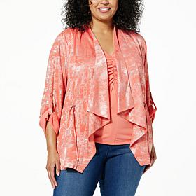 "As Is" Colleen Lopez Woven Cascade Front Jacket