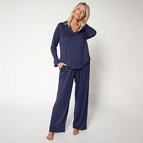 "As Is" Comfort Code 2-piece Hacci Ribbed Knit PJ Set