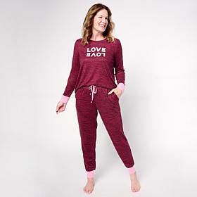 "As Is" Comfort Code Brushed Ultra Knit Jogger PJ Set
