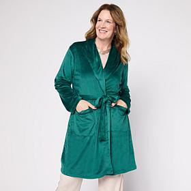 "As Is" Comfort Code Silky Velvet Satin Trim Robe