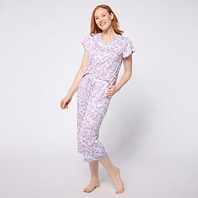 "As Is" Comfort Code Soft & Light V-Neck and Capri Pant PJ Set
