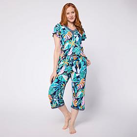 "As Is" Comfort Code Soft & Light V-Neck and Capri Pant PJ Set