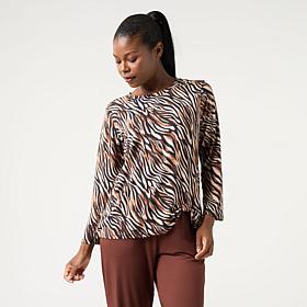 "As Is" Comfort Code Stretch Jersey Knot Front Tunic