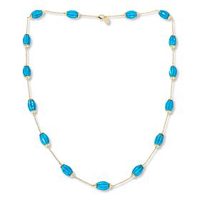 "As Is" Connie C Carroll Jewelry Julia 36" Carved Gem Station Necklace