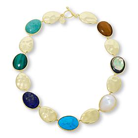 "As Is" Connie Craig Carroll Brett 18" Oval Multigem Station Necklace