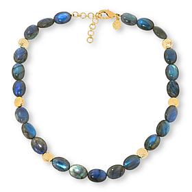 "As Is" Connie Craig Carroll Jewlry Essia Labradrite 20" Beaded Ncklce