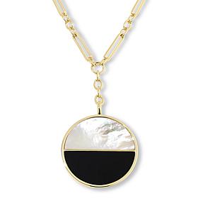 "As Is" Connie Craig Carroll Jwlry Jules Double-Gem Crcle Pndnt Ncklce