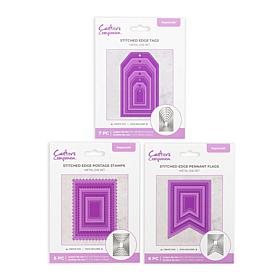 "As Is" Crafter's Companion Stitched Edge Nesting Die Stamp, Flag a...