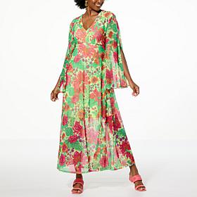 "As Is" Curations x Nicole Hickl Printed Chiffon Maxi Dress