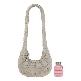 "As Is" Denise Austin Everywhere Hobo with Water Bottle Charm