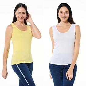 "As Is" DG2 by Diane Gilman 2-pack U-Neck Tank