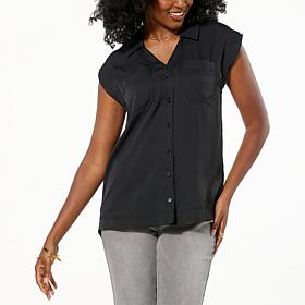 "As Is" DG2 by Diane Gilman CDC Sleeveless Button Down Top