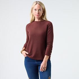 "As Is" DG2 by Diane Gilman Cuffed Raglan Sleeve Top