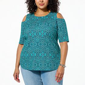 "As Is" DG2 by Diane Gilman From the Vault Cold-Shoulder Swing Top