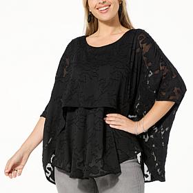 "As Is" DG2 by Diane Gilman Jacquard Double Layer Top