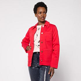 "As Is" DG2 by Diane Gilman Lux Touch Denim Patch Pocket Utility Ja...