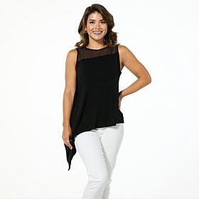 "As Is" DG2 by Diane Gilman Mixed Media Asymmetric Scarf Tank Top