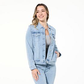 "As Is" DG2 by Diane Gilman New Classic Denim Embroidered Jean Jacket