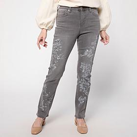 "As Is" DG2 by Diane Gilman New Classic Stretch Denim Watercolor Pr...