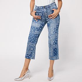 "As Is" DG2 by Diane Gilman New Classic Stretch Scarf Print Straigh...