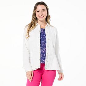 "As Is" DG2 by Diane Gilman Soft & Sleek Fit-and-Flare Denim Jacket
