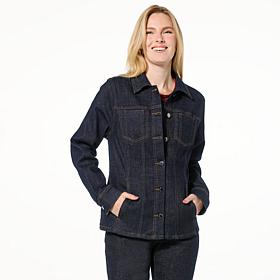 "As Is" DG2 by Diane Gilman Starlight Stretch Denim Seamed Jacket