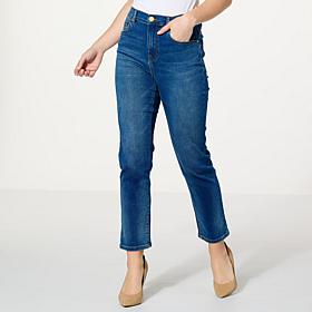 "As Is" DG2 by Diane Gilman Virtual Stretch Denim Straight Leg Crop...