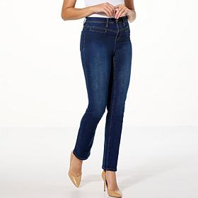 "As Is" DG2 by Diane Gilman Virtual Stretch Denim Straight-Leg Ankl...