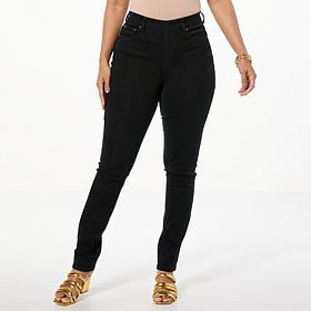 "As Is" DG2 by Diane Gilman Vrtual Strtch Denim Pull-On 5-Pckt Jegging