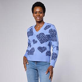"As Is" Diane Gilman Soft Ease V-Neck Sweater