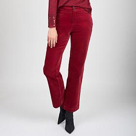 "As Is" Diane Gilman Stretch Velveteen Baby Bootcut Pant