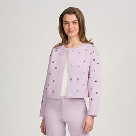 "As Is" Elle Get the Look Washed Denim Grommet Jacket