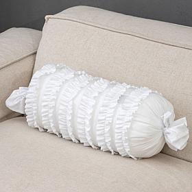 "As Is" Emryn House 100% Polyester White Decorative Bolster Pillow