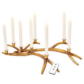 "As Is" Emryn House Antler Candelabra with Wax LED Candles