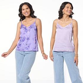 "As Is" G by Giuliana 2-pack Woven Satin Camisole