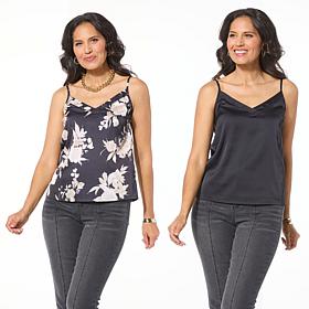 "As Is" G by Giuliana 2-pack Woven Satin Camisole