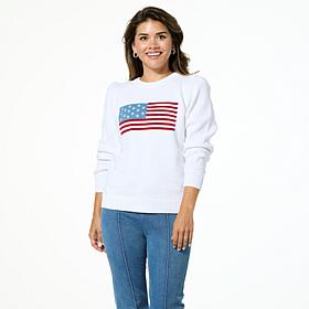 "As Is" G by Giuliana Americana Full Fashion Jersey Knit Sweater