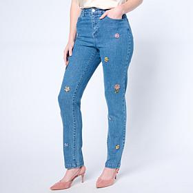 "As Is" G by Giuliana Black Label Embellished Denim Jean