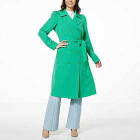 "As Is" G by Giuliana Black Label Stretch Twill Trench Coat